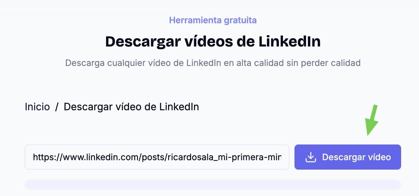 Haz clic en "Descargar vídeo"